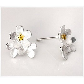 Iszie 925 Sterling Silver Flower Daisy Stud Earrings for Women