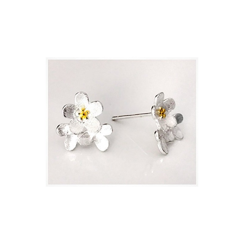 Iszie 925 Sterling Silver Flower Daisy Stud Earrings for Women