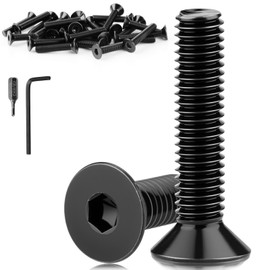 Pack of 60 Countersunk Screws M3 x 16 mm Screws Stainless Steel A2 V2A Countersunk Head Hexagon Socket Screws DIN 7991/ISO 10642 Flat Head Screws Full Thread Countersunk Screws Black for Furniture