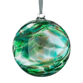 Hanging Glass Friendship Ball 10cm diameter , Emerald