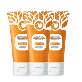Gel de exfoliación naranja, limpieza profunda LF16-35, exfoliador facial hidratante para todos los tipos de piel (3PC)                                