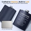 7oz Engraved Hip Flask Set for Godfather - "Will You