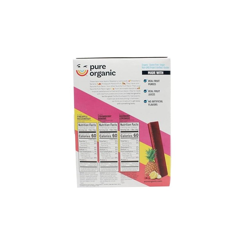Generic Pure Organic Layered Fruit Bars 3 Variety Pack ~