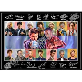 Stunning Quality Doctor Who (New) Signed/Autographed Print. (A4 Print 29.7cm x 21cm) All Doctors. Dr Who. (A4 PRINT ONLY 29.7CM X 21CM)