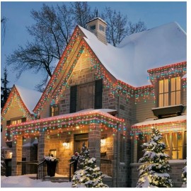 Holiday Time New Holiday Time 300 Multicolor Icicle LED Christmas Lights - White Wire - 19 Ft