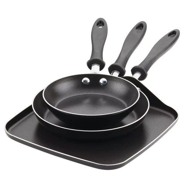 Farberware 3pc Nonstick Aluminum Reliance Skillet and Griddle Cookware Set