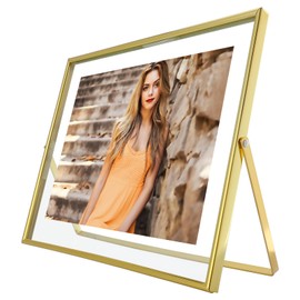 Gold Floating Frame, 8"×10", horizontal, para la imagen 7x9, 6x8, 5x7, elegante para San Valentín, boda o cumpleaños