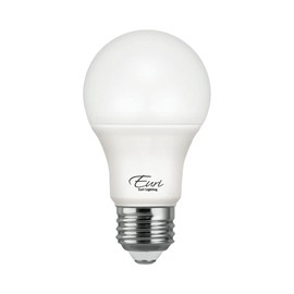 Euri Lighting EA19-6150-4, LED A19 4-Pack, 9W (60W Equiv.) 800lm, Non-Dim, 80 CRI, Cool White (5000K), Damp Rated, E26 Base, Fully Enclosed Rated, UL, 3YR 25K HR WTY