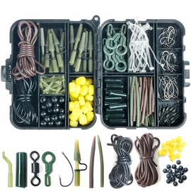 224 Pcs Fishing Tackle Kit, Including Jig Hooks, Floats, Spoons, Cast Sinker Weights, Fishing Knobs, Sinker Slides, Fishing Set with Tackle Box for Bass Trout Walleye Salmon Carp