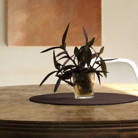 tag Placemats for Dining Table, Round Handwoven Placemats Set of 4 in in Chocolate Brown Color, Dinner Table Round Place Mats - Size: 15 inches Chocolate Brown