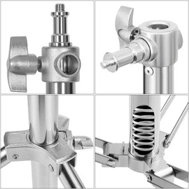 Stainless Steel Heavy Duty Photography Tripod Light Stand, 9.19 Feet/2.8m Studio Lighting Tripod for Speedlight, Strobe Light, Softbox, Umbrella