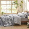 Bedsure King Comforter Set - 7 Pieces Grey Floral Bedding