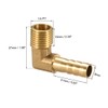 sourcing map Brass Barb Hose Fitting, 90 Degree Elbow 8mm