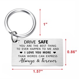 TGCNQ Drive Safe Keychain for Boyfriend - Boyfriend Gifts for Christmas Valentines Birthday