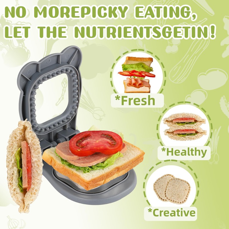 Sandwich Cutter and Sealer, Decruster Sandwich Maker for kids lunch