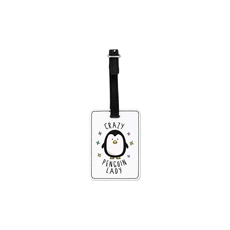 Gift Base Crazy Penguin Lady Visual Luggage Tag with Black