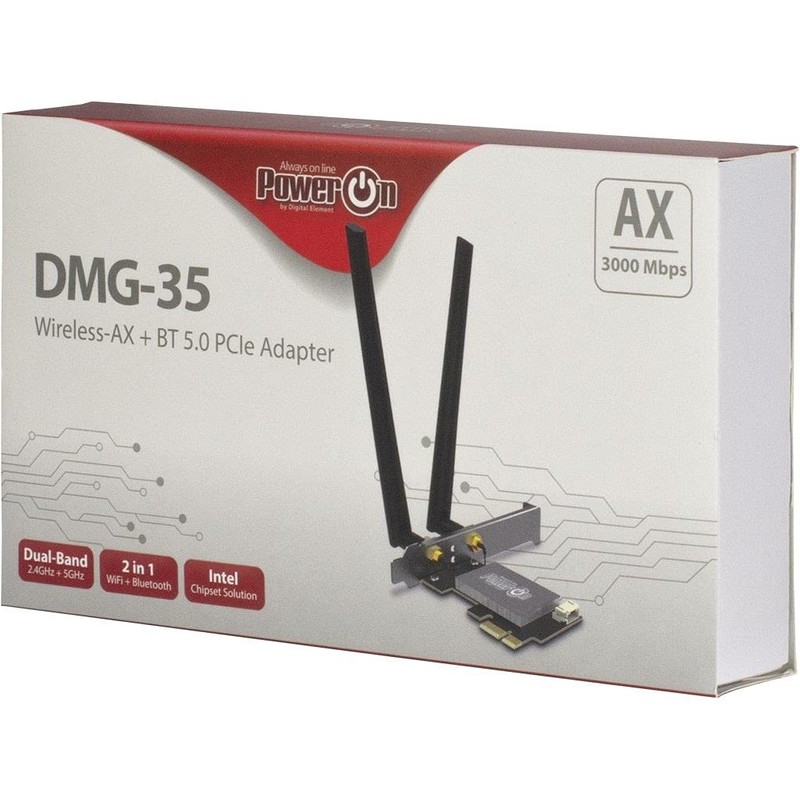 Inter-Tech DMG-35 Wi-Fi6 + BT5.0 2in1 WLAN + Bluetooth 5.0