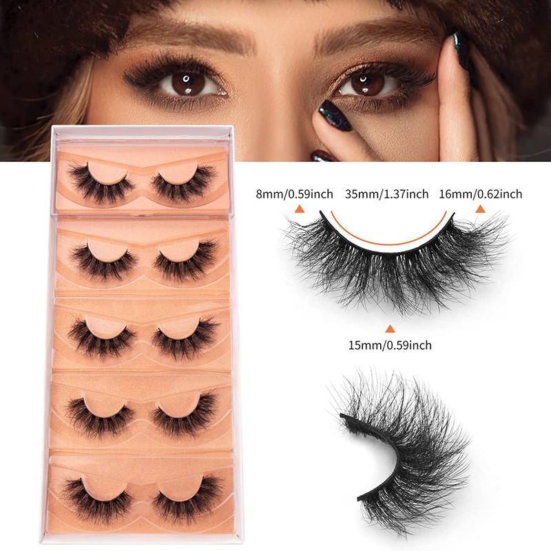 DYSILK 5 Pair False Eyelashes Fluffy Eyelashes 8D Dramatic False