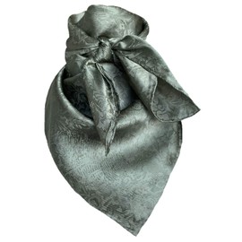 Wyoming Traders Jacquard Cowboy Wild Rag 100% Silk Scarf Bandana Multiple Colors L 34.5" and XL 42" (Sage, 34.5")