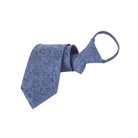 WANYING Men's 8 cm 3.15 Inch Classic Zipper Tie Pre-Tied Safety Tie Business Tie Formal Business Wedding Length 48 cm - Floral Dark Blue