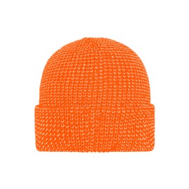 myrtle beach Reflective Winter Beanie - Knitted Hat with Reflective Accents, Bright Orange