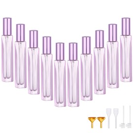 Segbeauty 0.34oz Refillable Travel Perfume Atomizer Bottle, 10pcs 10ml Mini Glass Spray Bottles for Perfume Decanter Kit, Purple Small Fragrance Atomizer, Fine Mist Travel Cologne Sprayer Empty