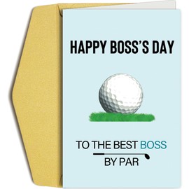 Oamiolek Funny Golf Pun Boss Day Card, Bosses Day Gifts from Staff Assistant, Happy Boss's Day Card for Golf Lover, Best Boss Ever Card, The Best Boss By Par