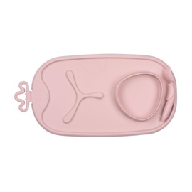 b.box Roll + Go Mealtime Mat | Baby and Toddler Feeding Mat, 3 Section Divider and Bowl | Fits Most Highchairs and Travel Friendly