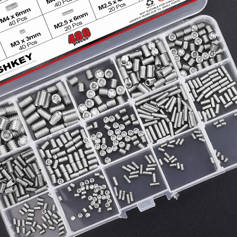DYWISHKEY Allen Head Socket Hex Grub Screw, Set Screw Assortment