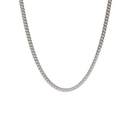 BAAKLAM Men’s Stainless Steel Cuban Chain Necklace | Durable, Anti - Fade Hip - Hop Jewelry for Casual & Trendy Outfits (Silver-4mm, 22in)