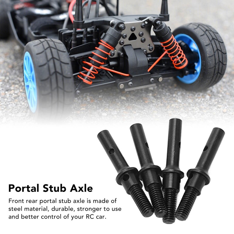 4Pcs Steel Front Rear Portal Stub Axle Drive Shaft for