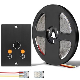 3CCT Flexible 16.4ft LED Strip Light with 12V CCT Switchable Dimmer Kit for Camper Vans, Trucks & Trailers Indoor. CCT Changeable(3000K/4500K/6000K) &