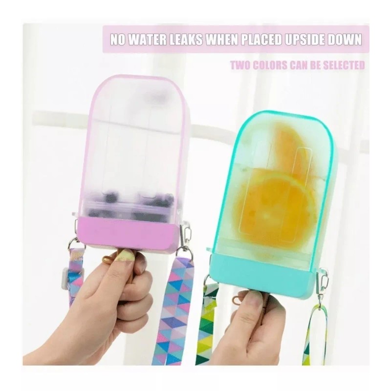 cantimplora juvenil Botella Agua Forma Paleta Bandolera Cantimplora Correa