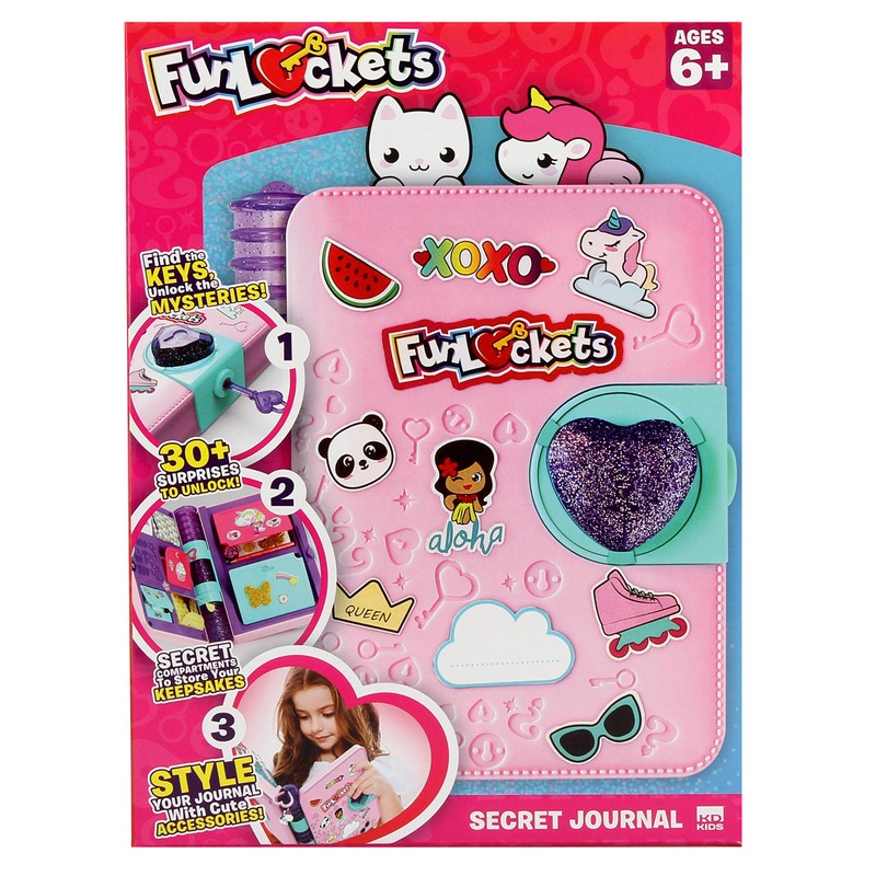 FunLockets Secret Journal, Diary, Activity and Creativity, Sticker and Stationery