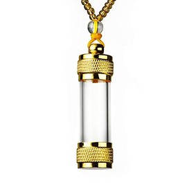 MOMOFULL Keepsake Glass Tube Charm Vial Pendant Memorial Jewelry Long Necklace for Women Men 24 inch Beads Chain