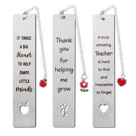 3pcs Teacher Appreciation Gifts Bookmark Bulk Thank You Teacher Gifts for End of Year Graduation Christmas