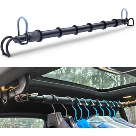 Heavy Duty Car Clothes Hanger Bar Telescopic Garment Rack 30'' to 66'' | Travel Closet Hanging Rod for Vehicle Truck SUV RVs Extendable Metal Pole for Automobile Clothing Organizers & Storage