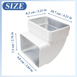 Gutter Elbow 3x4 90 Degree Downspout Elbow Gutter Connector Roofing Gutters Rainwater Drainage 90° Gutter Downspout Extension (Style A, Aluminum, 3x4)