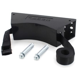 TECWAP Propane Tank Holder, Gas Cylinder Holder, Cylinder Wall Mounted Bracket , ABS Gas Cylinder holder with Screws and Safety Chain Supported 4"-12" , Suitable for Rv Water Softener（Black）