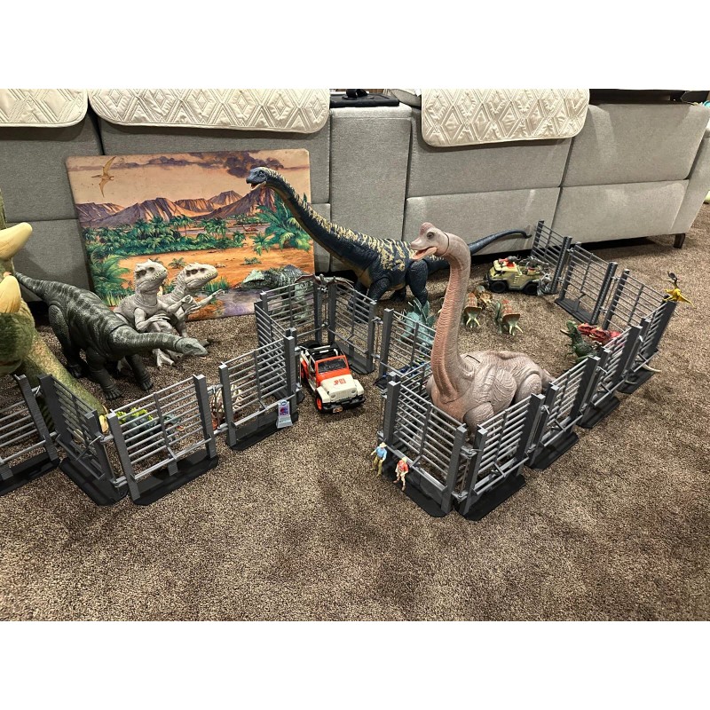 (8x) Custom Dinosaur Fence Panels for Toy Jurassic Park Dinosaurs