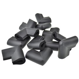 FiveSeasonStuff Table Corner Protectors for Kids | Baby Proofing and Child Safety with Peace of Mind | (Black) 12pcs Foam Guard Kit (for Glass Table U-Shape Double-Sided (Thickness: 5-8mm)