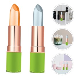 2pcs Color Changing Lip Gloss Aloe Infused Moisturizing Makeup Lip Balm for Women Kiss Shades