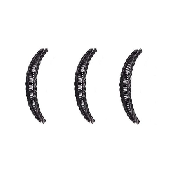 3 Pcs Black Twist arc Large Banana Clips Fish Clips