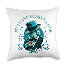 Cat Litter Pun Gangsters Cat Capone Funny For Cat Lovers Throw Pillow