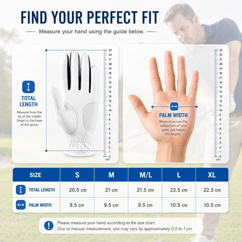 khanna Golf Glove for Men, Left Hand Right Golf Gloves