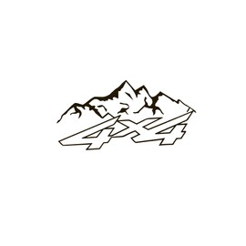 4X4 Off Road Mountain Vinyl Sticker Decals (Pack of 2) for Car Bumper Window Laptop Tablet Phone (12" x 6", Black)