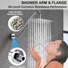 Shower Head Extension Arm with Flange，17 Inch Uvish Stainless Steel