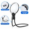 10X Hands-Free Magnifying Glass with Rechargeable LED Light for Reading