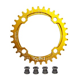 UPANBIKE Bike Narrow Wide Chainring 104 BCD Round Shape Single Chainrings 36T (Gold)