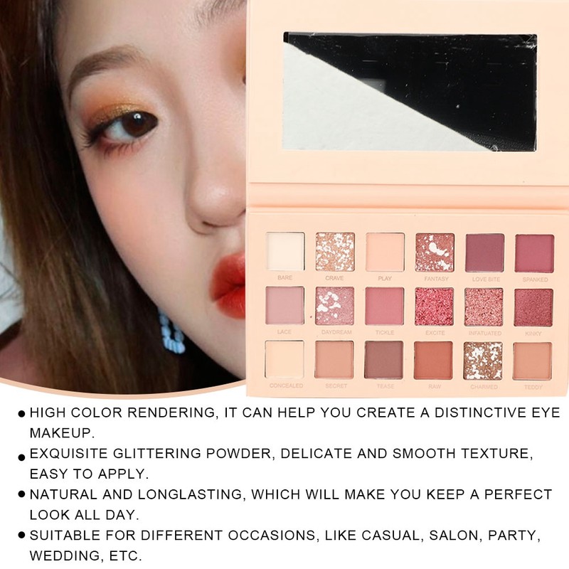 18 Colors Shiny Eyeshadow Palette Long Lasting Pearlescent Matte Eyeshadow